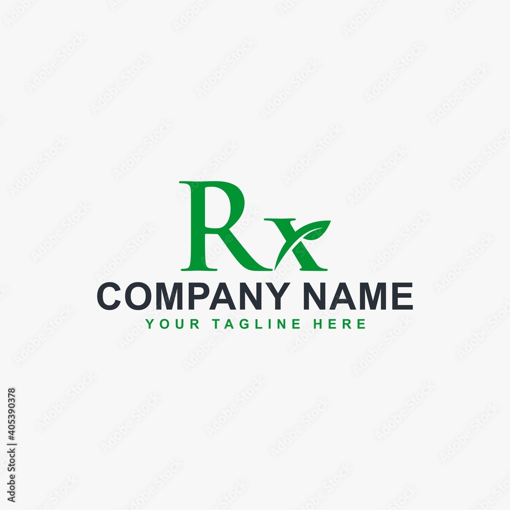Rx pharmacy icon design. Health logo design.