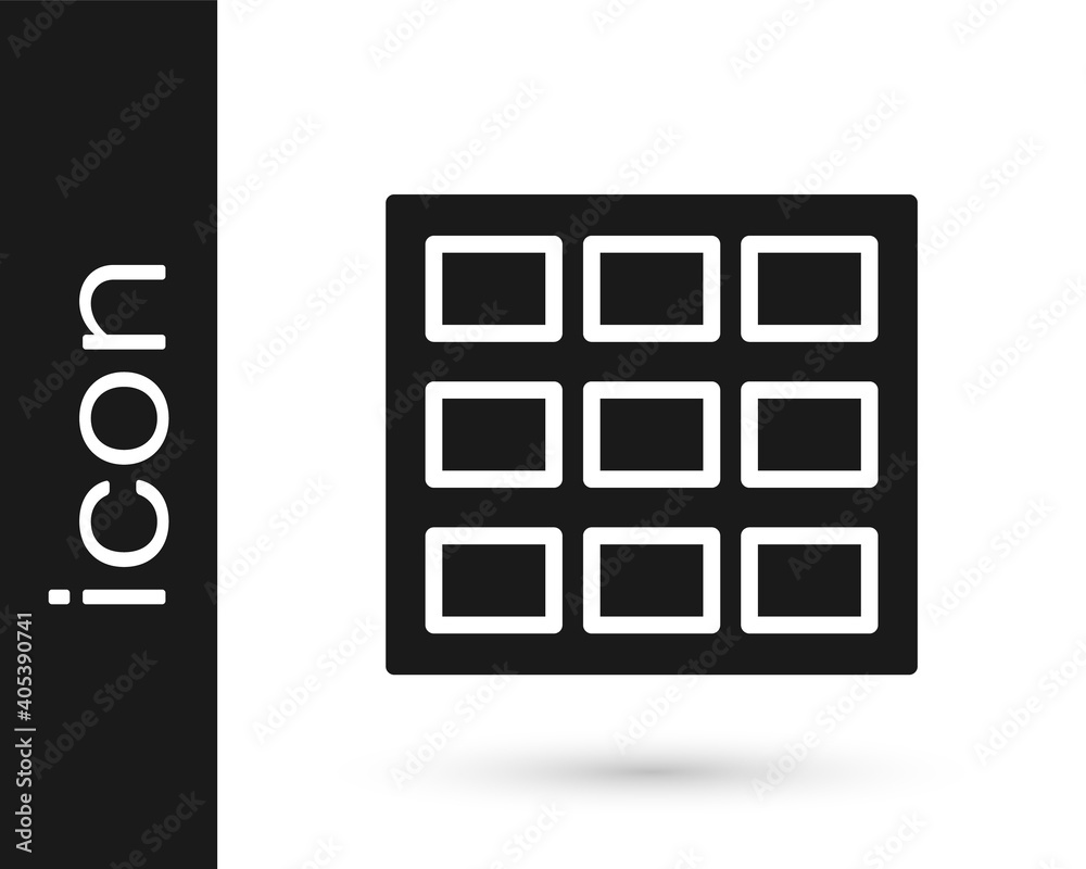 Black Chocolate bar icon isolated on white background. Vector. Black Chocolate bar icon isolated on white background. Vector.
