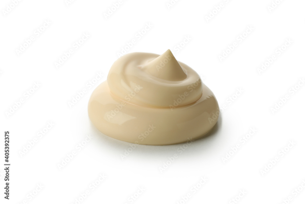 Mayonnaise sauce swirl isolated on white background Mayonnaise sauce swirl isolated on white background