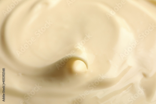 Mayonnaise sauce texture on whole background  close up