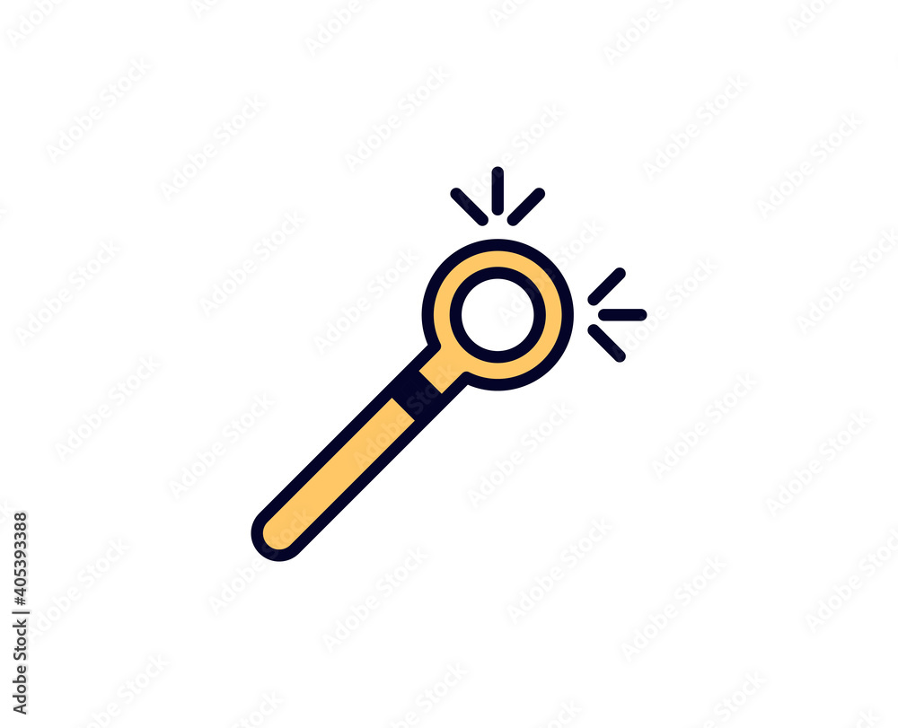 Magic wand flat icon. Single high quality outline symbol for web design or mobile app. Holidays thin line signs for design logo, visit card, etc. Outline pictogram EPS10 Magic wand flat icon. Single high quality outline symbol for web design or mobile app. Holidays thin line signs for design logo, visit card, etc. Outline pictogram EPS10