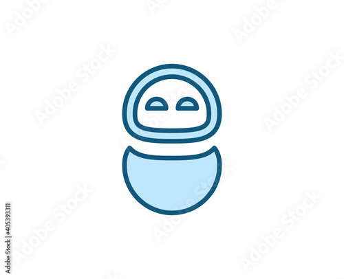 Line Bot icon isolated on white background. Outline symbol for website design, mobile application, ui. Electronics pictogram. Vector illustration, editorial stroсk. 