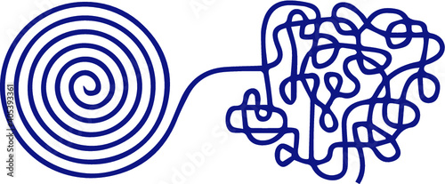 vector image of a spiral that is entangled