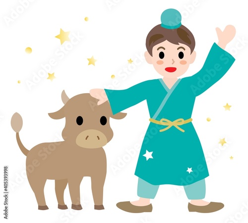 七夕祭りの彦星のイラスト