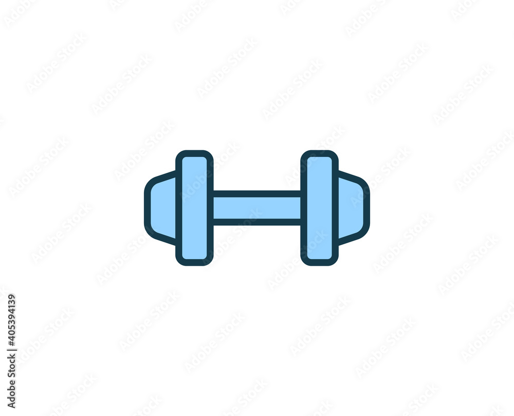 Dumbbell line icon. High quality outline symbol for web design or mobile app. Thin line sign for design logo. Color outline pictogram on white background Dumbbell line icon. High quality outline symbol for web design or mobile app. Thin line sign for design logo. Color outline pictogram on white background