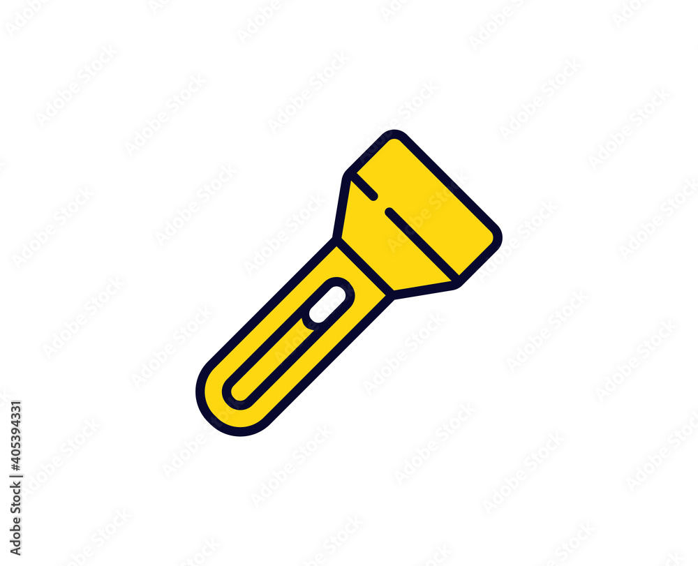 Flashlight line icon. Vector symbol in trendy flat style on white background. Travel sing for design.