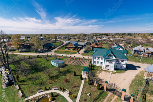 Top view of a rural village on a summer day photo