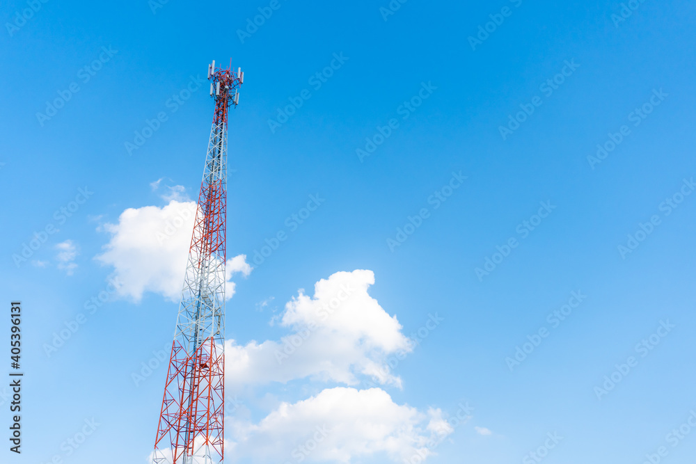 Antenna Tower of Communication on blue sky. Antenna Tower of Communication on blue sky.