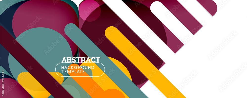 Modern geometric round shapes and dynamic lines, abstract background. Vector illustration for placards, brochures, posters and banners Modern geometric round shapes and dynamic lines, abstract background. Vector illustration for placards, brochures, posters and banners