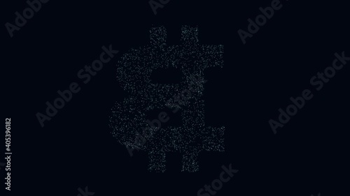 famous cryptocurrency bitcoin sign is forming by shiny stars in dark space