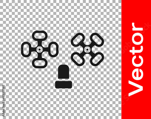 Black Water tap icon isolated on transparent background. Vector.