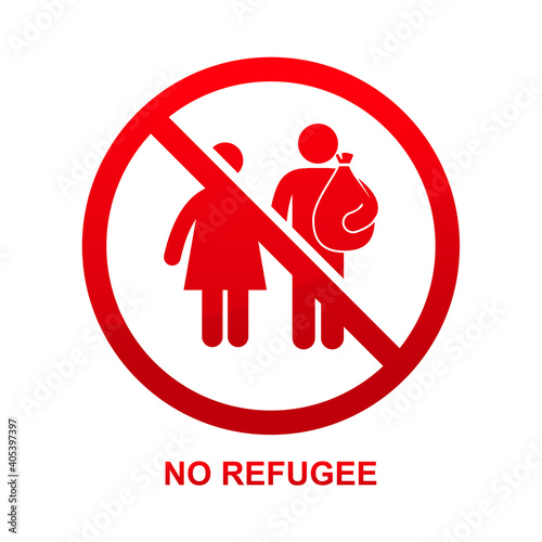 No refugee symbol isolated on white background vector illustration.