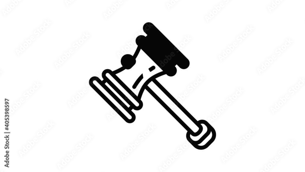 Judge hammer icon animation best object on white background Judge hammer icon animation best object on white background