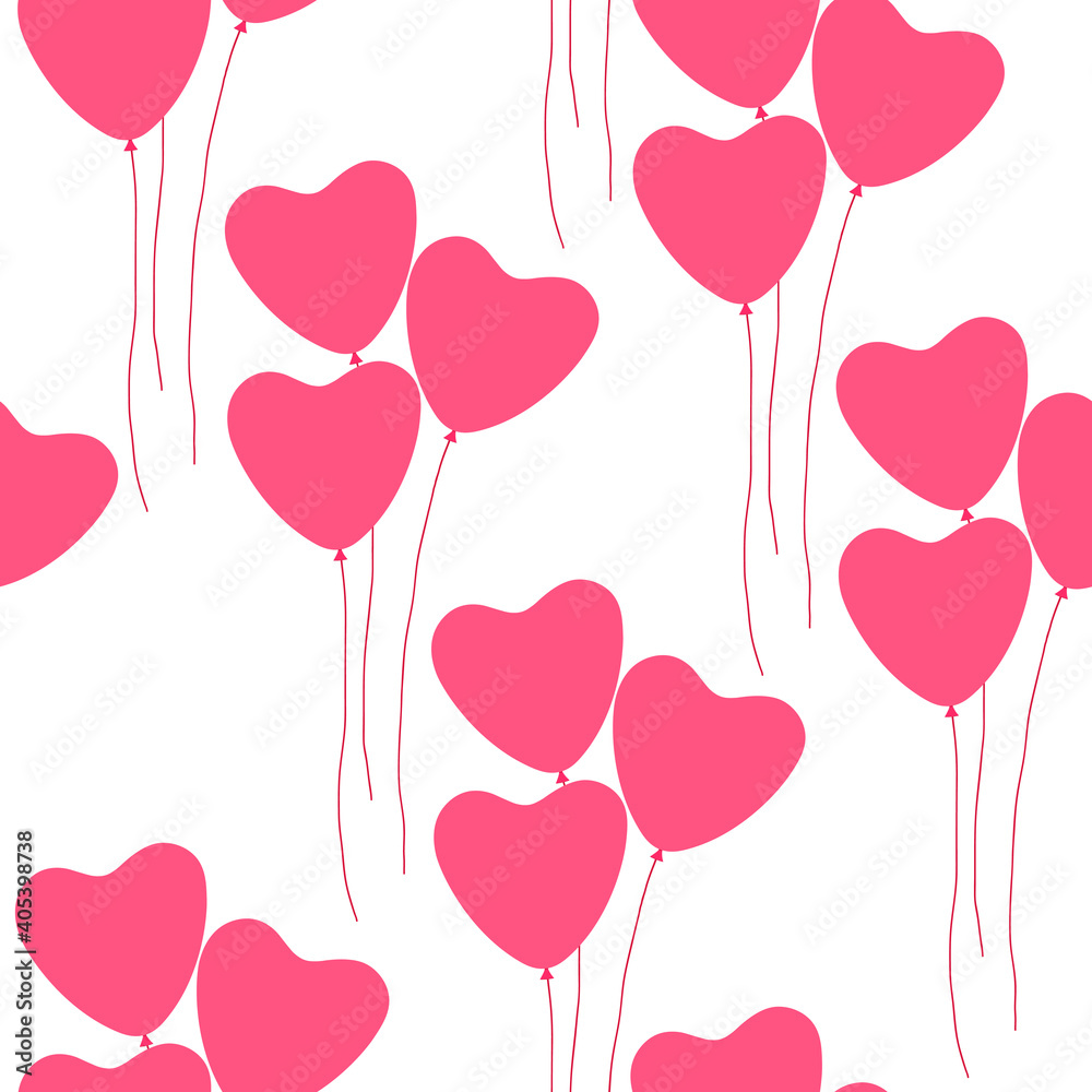 Seamless pattern Valentine's day balloons vector illustration