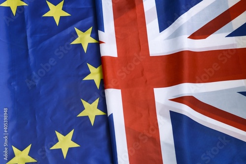 eu and uk flag brexit symbol photo