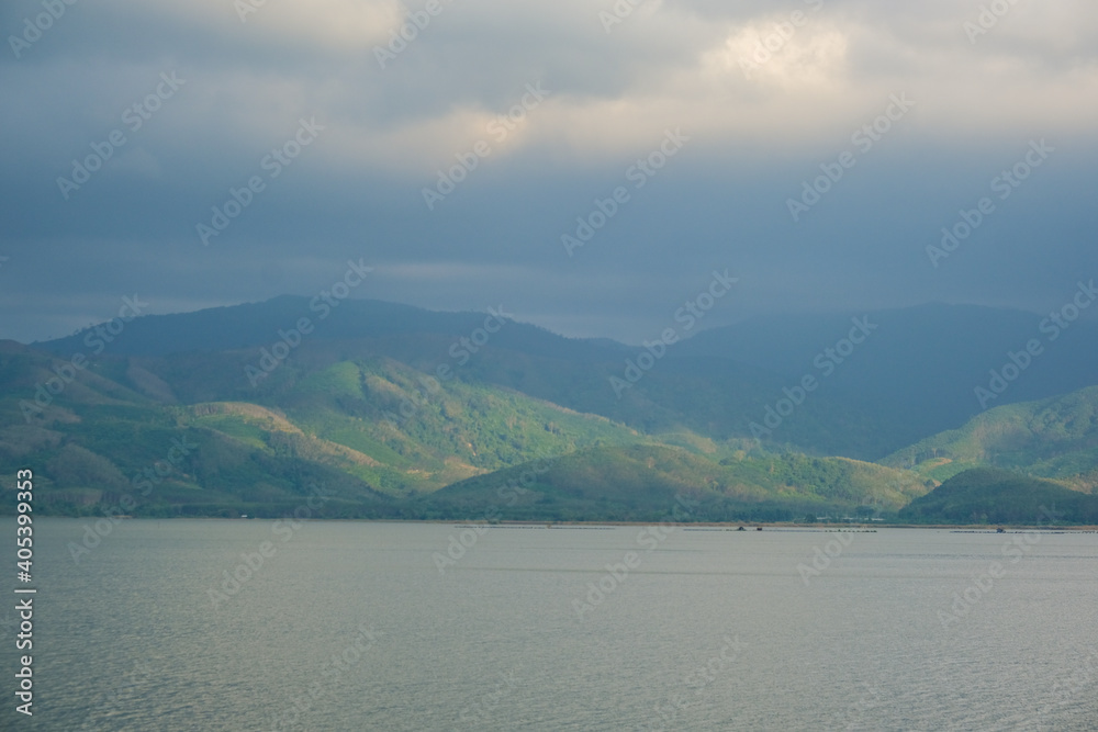 Sky with thunder cloud before rainny with mountain Sky with thunder cloud before rainny with mountain