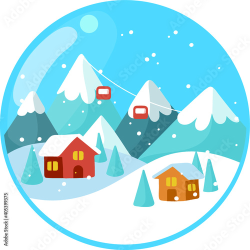 winter landscape with houses © Okta
