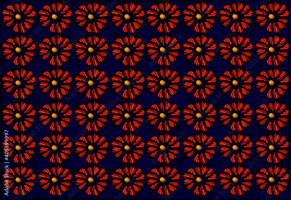 seamless pattern with red flowers seamless pattern with red flowers