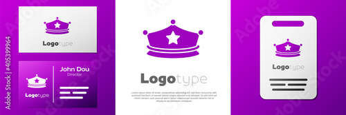 Logotype Police cap with cockade icon isolated on white background. Police hat sign. Logo design template element. Vector.