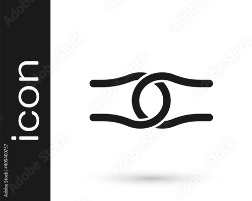 Black Rope tied in a knot icon isolated on white background. Vector.