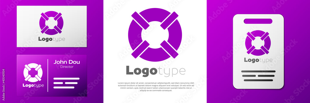Fototapeta premium Logotype Lifebuoy icon isolated on white background. Lifebelt symbol. Logo design template element. Vector.