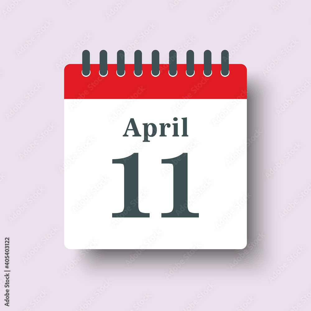 Icon day date 11 April, template calendar page Icon day date 11 April, template calendar page