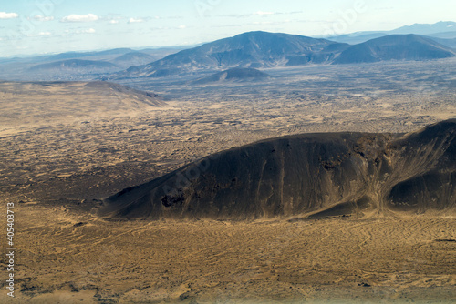 Icelandic landscape aerial photography captured from touristic airplane