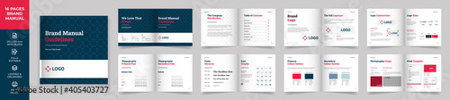 Square Brand Manual Template, Simple style and modern layout Brand Style , Brand Book, Brand Identity, Brand Guideline, Guide Book