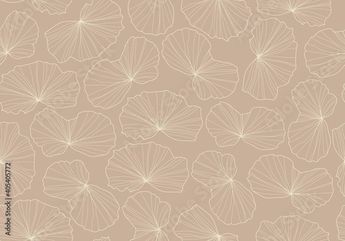 Floral Seamless Pattern. Flowers Line Art Drawing Background. Line Art Simple Flowers Print Design. Hand Drawn Botanical Pattern. Vector EPS 10