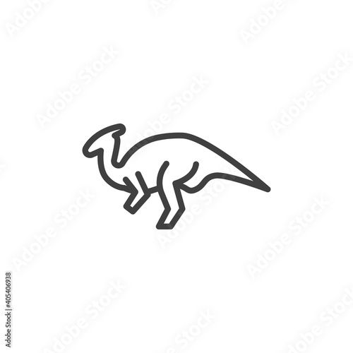 Parasaurolophus dinosaur line icon. linear style sign for mobile concept and web design. Parasaurolophus outline vector icon. Symbol, logo illustration. Vector graphics
