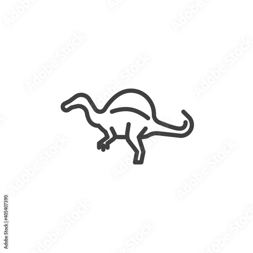 Spinosaurus dinosaur line icon. linear style sign for mobile concept and web design. Spinosaurus outline vector icon. Symbol  logo illustration. Vector graphics
