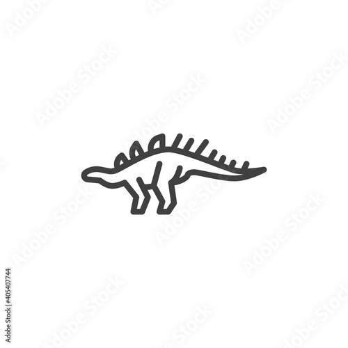 Stegosaurus dinosaur line icon. linear style sign for mobile concept and web design. Stegosaurus outline vector icon. Symbol, logo illustration. Vector graphics