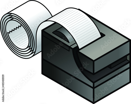 A point of sale receipt printer printing a long receipt.