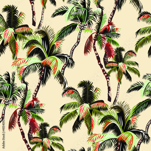 Seamless pattern with palm trees.