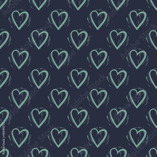 Abstract seamless pattern of hearts. Valentines Day theme.. Vector Repeating textile wallpaper for boys and girls.