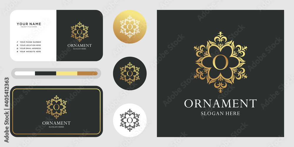 Letter o luxury ornament floral frame golden logo template. icon and business card inspiration Letter o luxury ornament floral frame golden logo template. icon and business card inspiration