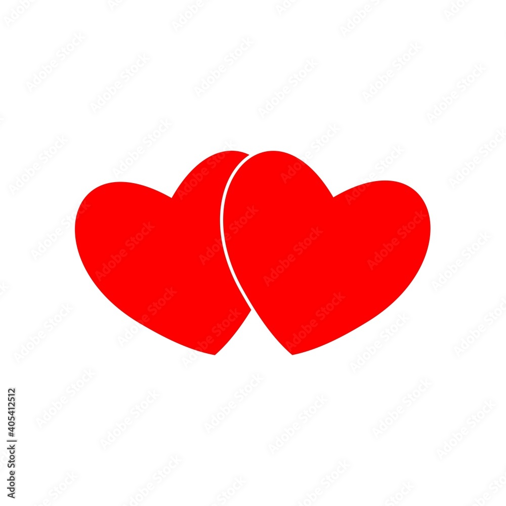 Hearts icon. Simple heart love logo isolated on white background Hearts icon. Simple heart love logo isolated on white background
