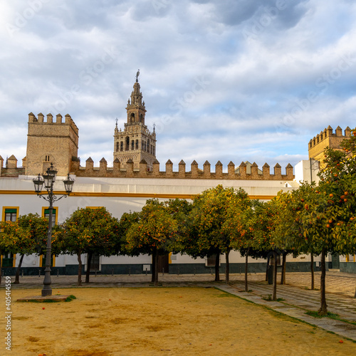 the historic Patio de Banderas in Seville with the cathedral in the background © makasana photo