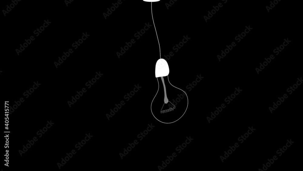 Animated swinging light bulb on black background. Animated swinging light bulb on black background.