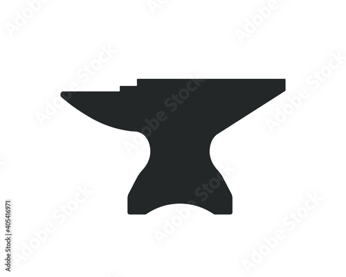 Blacksmith anvil icon shape symbol. Iron smith workshop logo sign. Vector illustration image. Isolated on white background.