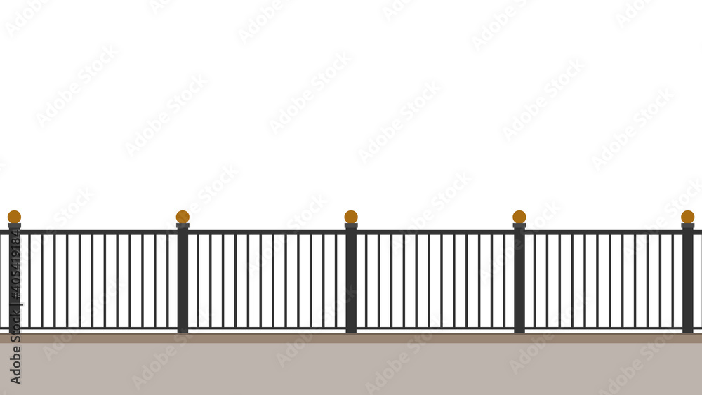 Railing vector. railing on white background. wallpaper. free space for ...