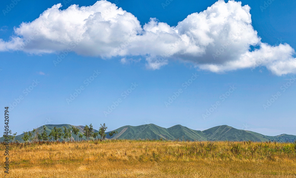 minimal landscape image in Azerbaijan mountain hills 