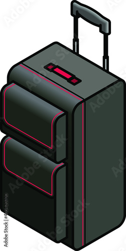 Luggage - a large soft roller bag with a pull-up handle.