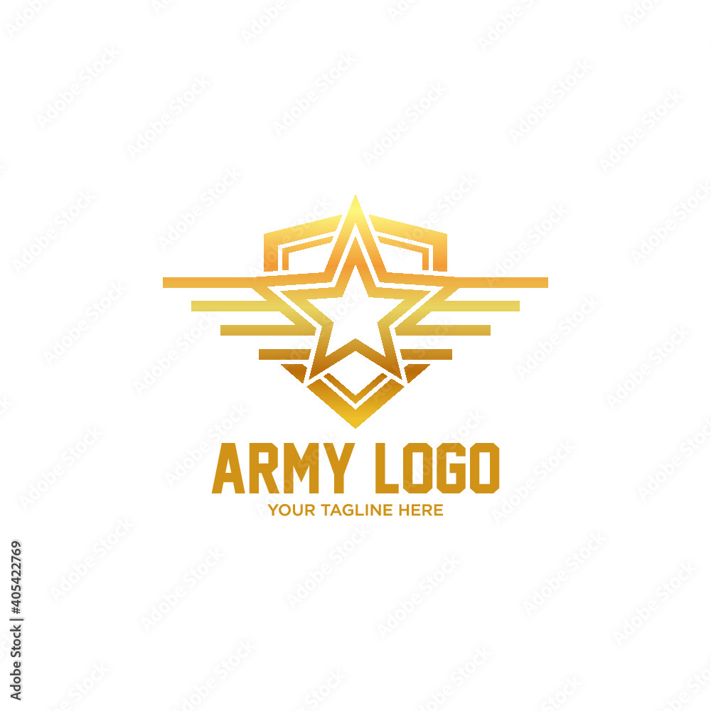 Star with stripes military icon. Logo template. Vector illustration. Star with stripes military icon. Logo template. Vector illustration.