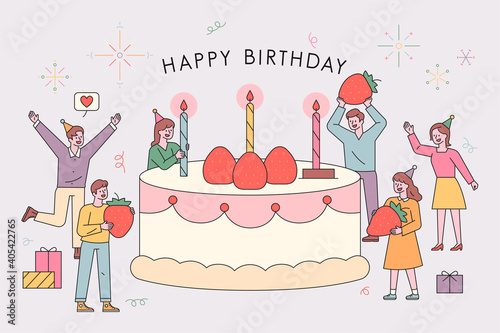 Canvas Print birthday party post card