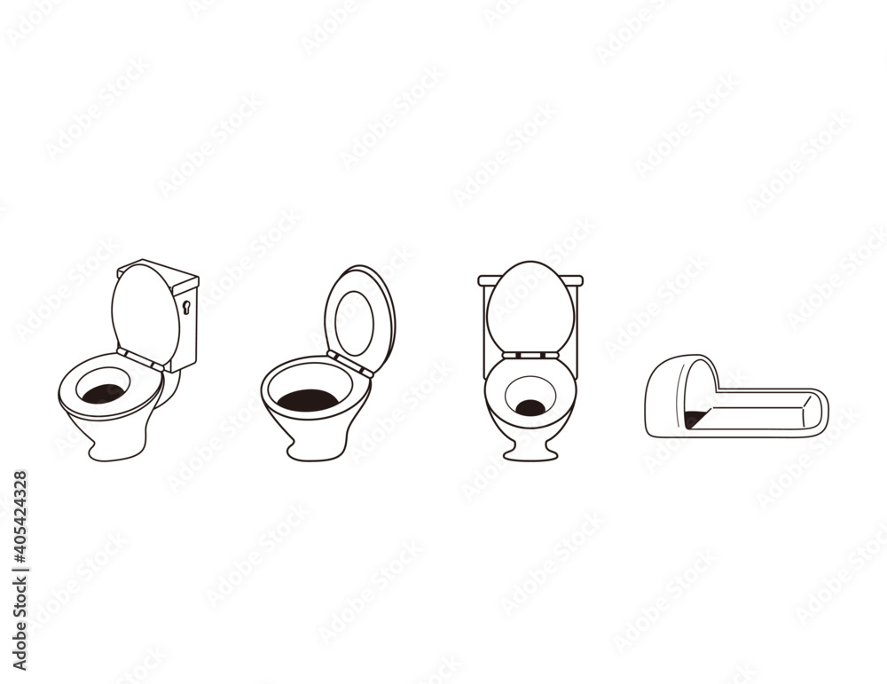 水洗トイレのベクターイラスト 便器 Stock Vector Adobe Stock