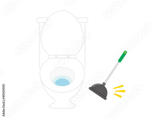 水洗トイレのベクターイラスト　便器