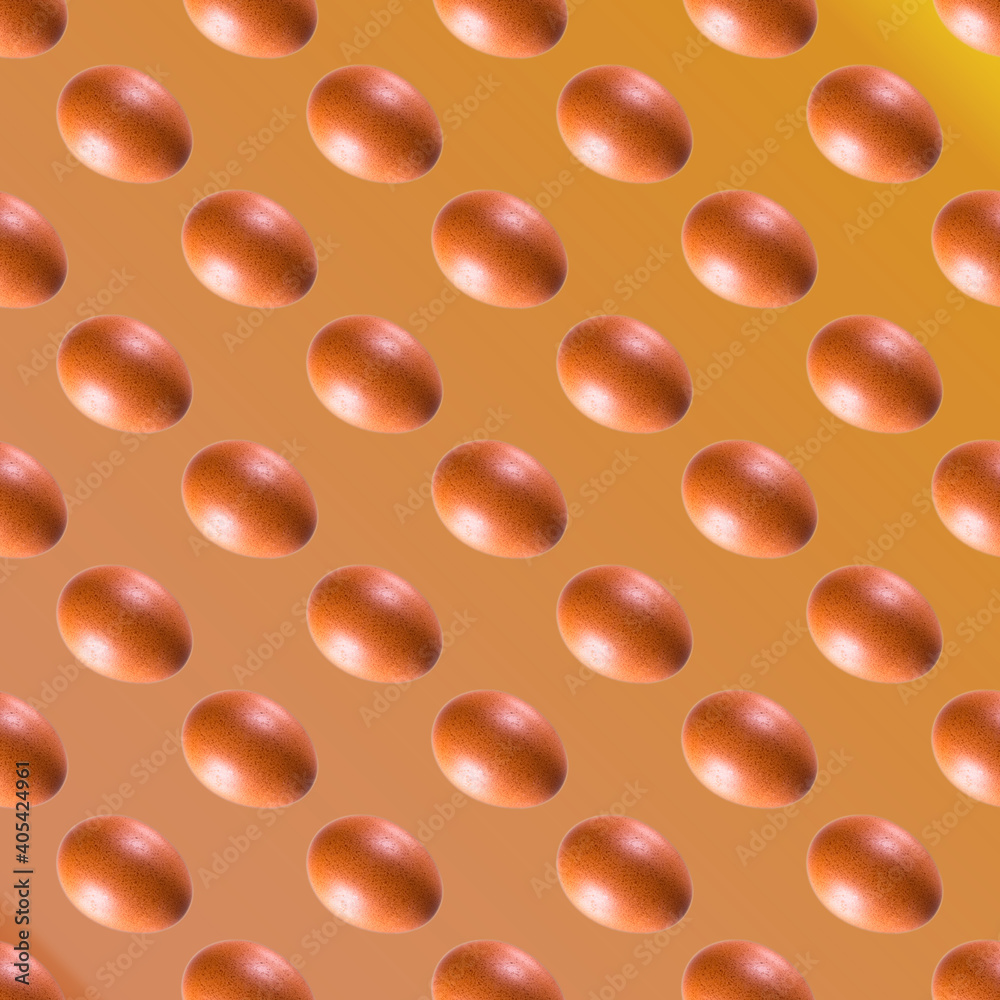 Brown chicken eggs laid out in a seamless pattern, light brown background, wallpaper, pattern, texture Brown chicken eggs laid out in a seamless pattern, light brown background, wallpaper, pattern, texture