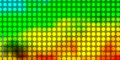 Light Green, Yellow vector pattern with circles.