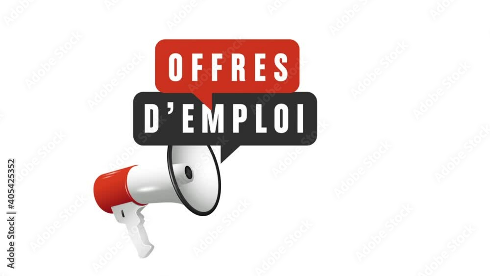 offres d'emploi et mégaphone animation